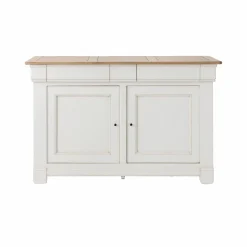Buffet bois massif 2 portes 3 tiroirs Embellie - Blanc