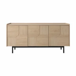 Buffet décor bois pieds métal 3 portes Mila