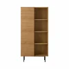 Buffet haut 1 porte bois pieds métal Alex