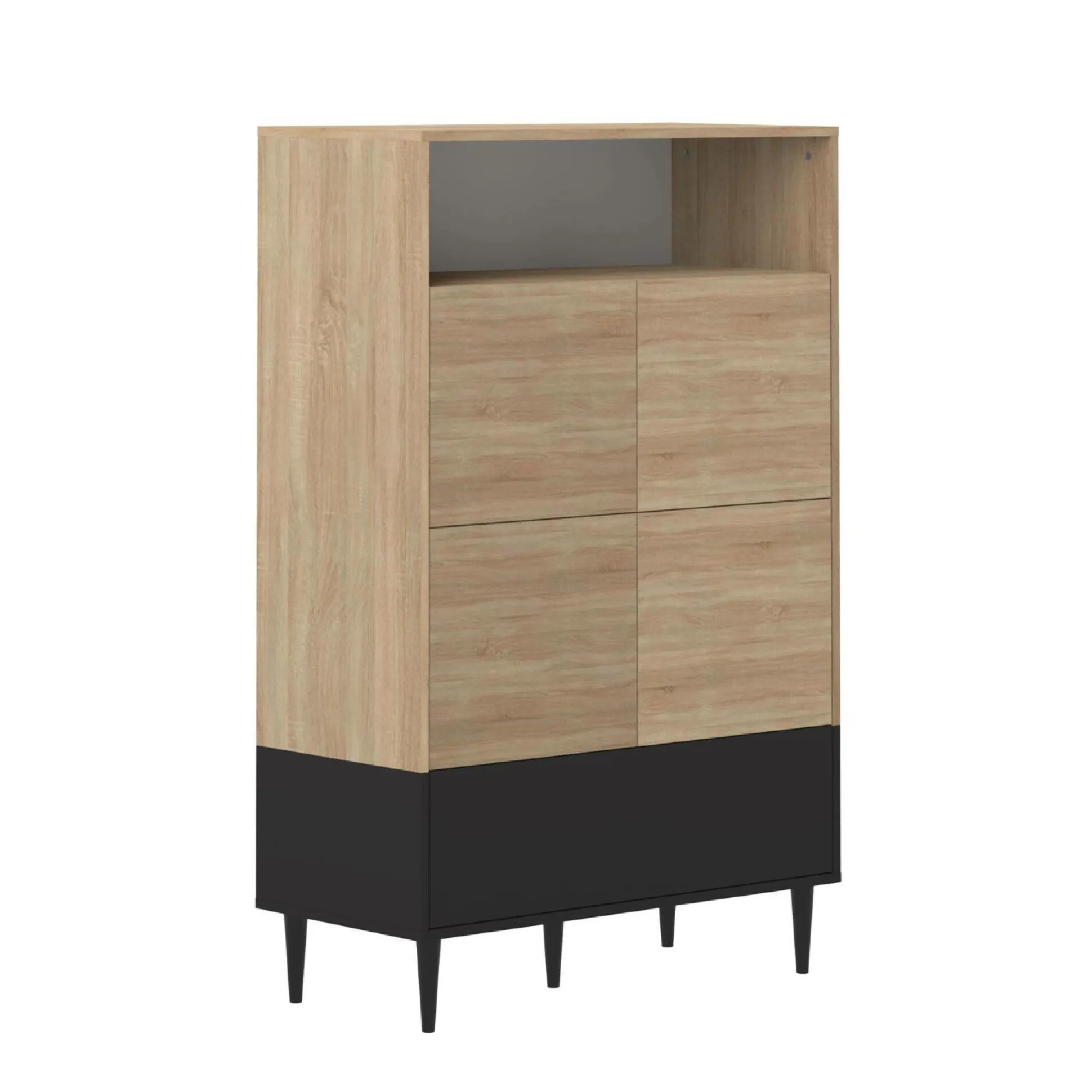 Buffet haut Horizon - Chêne/Noir