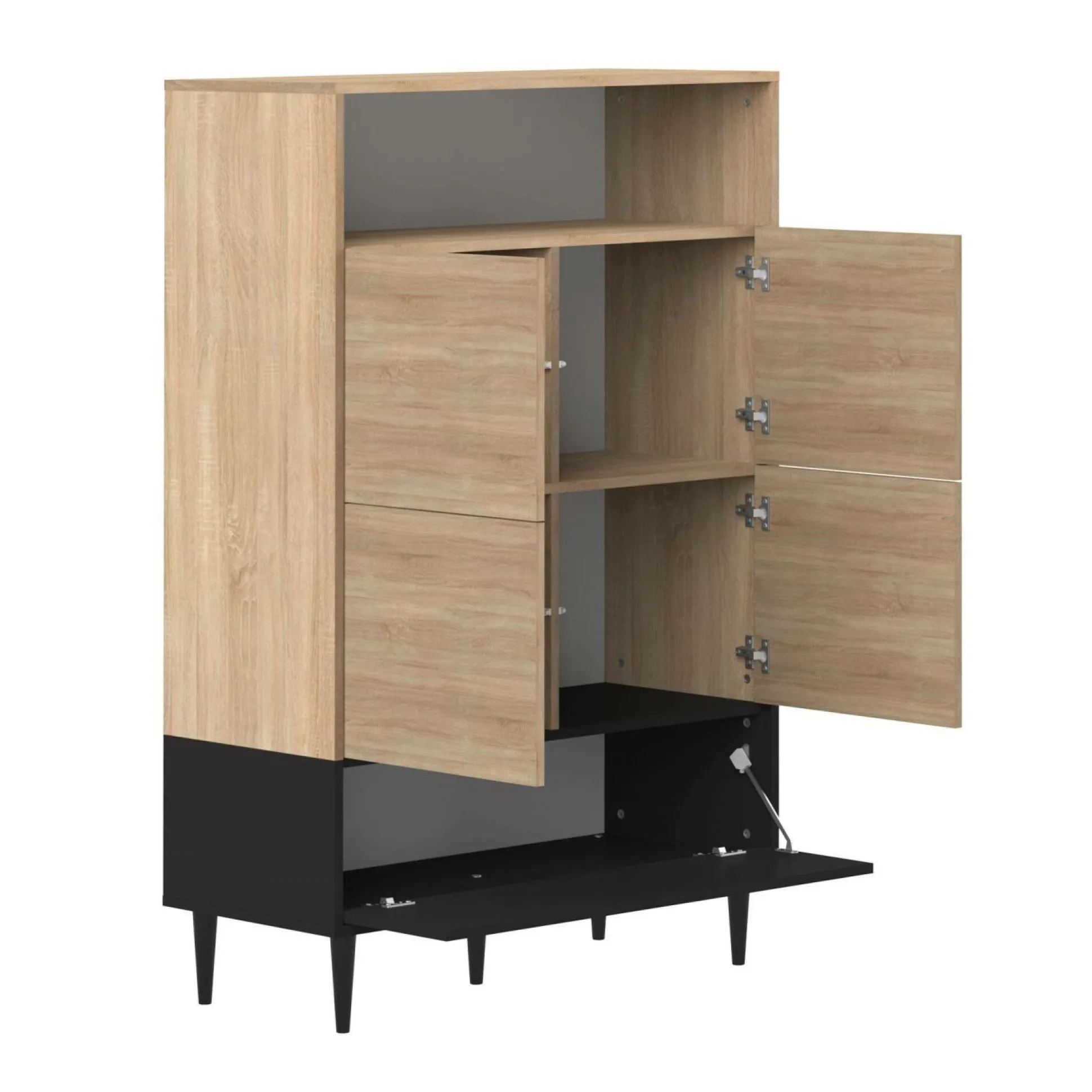 Buffet haut Horizon - Chêne/Noir