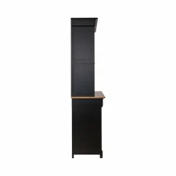 Buffet vaisselier bois massif 4 portes 3 tiroirs Embellie - Noir