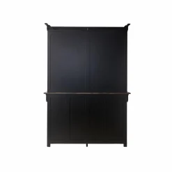 Buffet vaisselier bois massif 4 portes 3 tiroirs Embellie - Noir