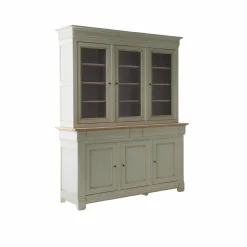 Buffet vaisselier bois massif 6 portes 3 tiroirs Embellie - Grège