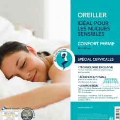 BULTEX Oreiller ferme en mousse à mémoire de forme Spécial Cervicales - 40 x 60 cm
