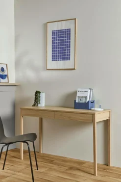 Bureau décor bois 2 tiroirs Simon