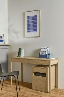 Bureau décor bois 2 tiroirs Simon