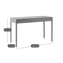 Bureau décor bois 2 tiroirs Simon