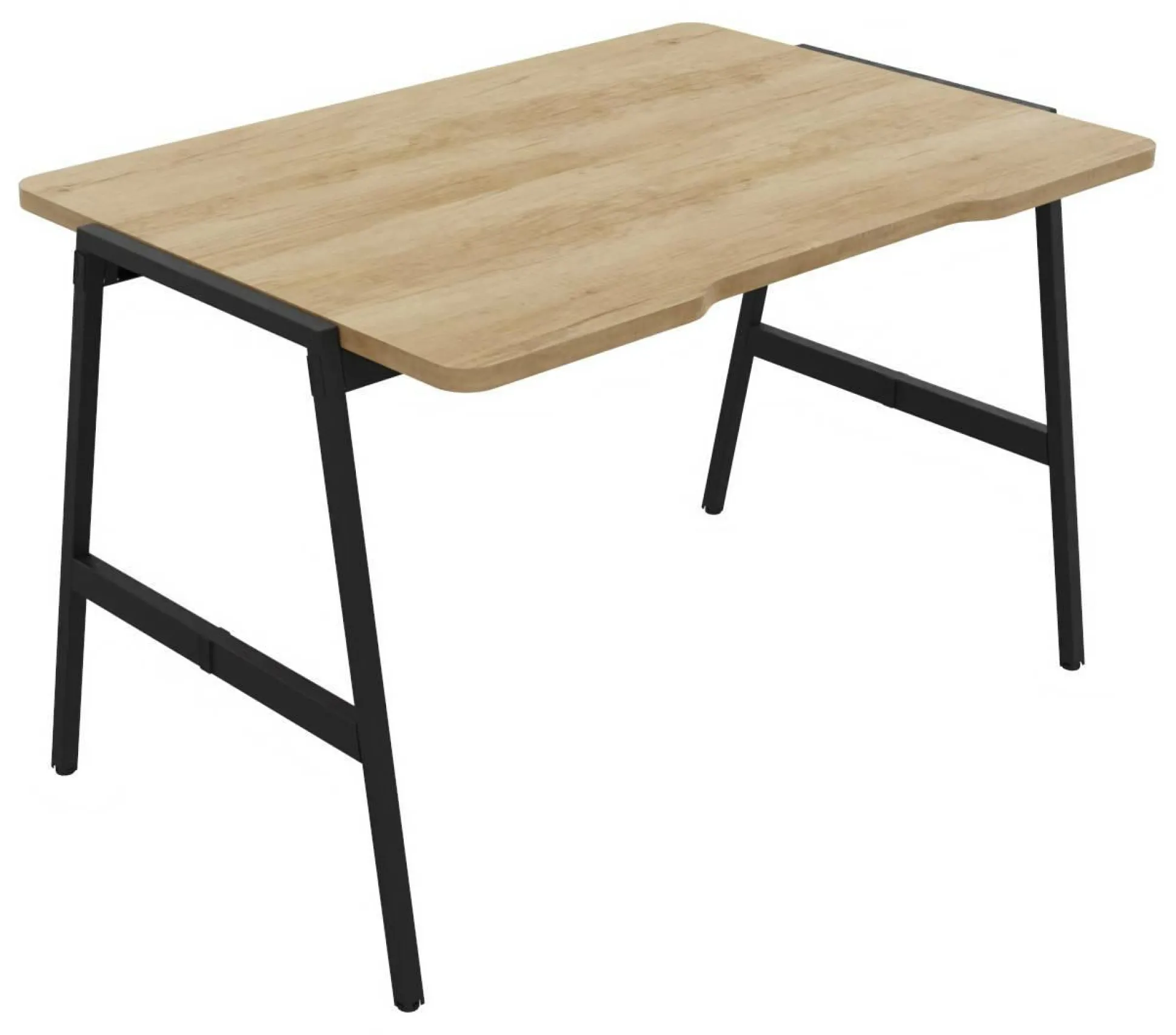 BURONOMIC Bureau Alto - Décor Chêne / Pieds Noirs - 120 x 80 cm