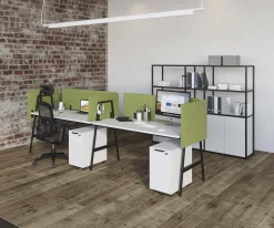 BURONOMIC Bureau Alto pieds hauts - Décor Chêne / Pieds Noirs - 140 x 80 cm