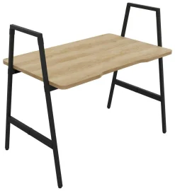 BURONOMIC Bureau Alto pieds hauts - Décor Chêne / Pieds Noirs - 120 x 70 cm