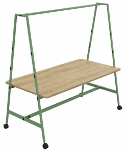 BURONOMIC Table de travail collaborative mobile Alto - Vert Amande - Largeur 180 cm
