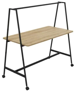 BURONOMIC Table de travail collaborative mobile Alto - Noir - Largeur 180 cm