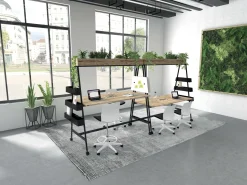 BURONOMIC Table de travail collaborative mobile Alto - Noir - Largeur 140 cm