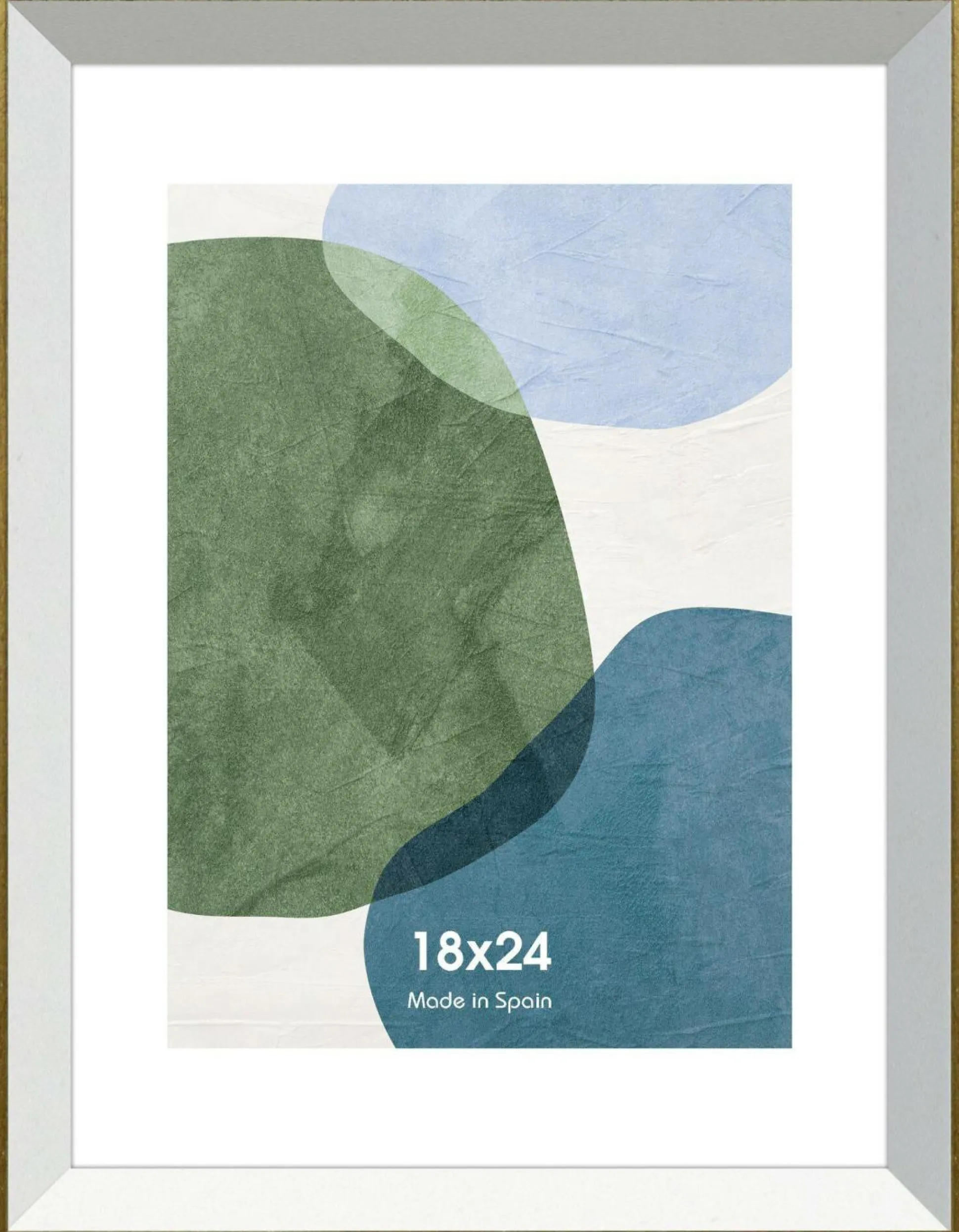 Cadre photo Gaidic - Blanc et bois doré - 18 x 24 cm