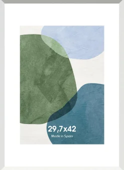 Cadre photo Gaidic - Blanc et bois argent - A3