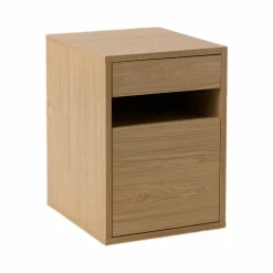 Caisson de bureau décor bois 1 tiroir 1 porte Simon