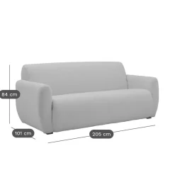 Canapé bouclette Ome - Gris Clair - 3 places