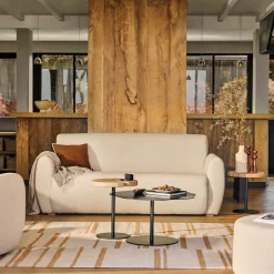 Canapé bouclette Ome - Lin - 3 places