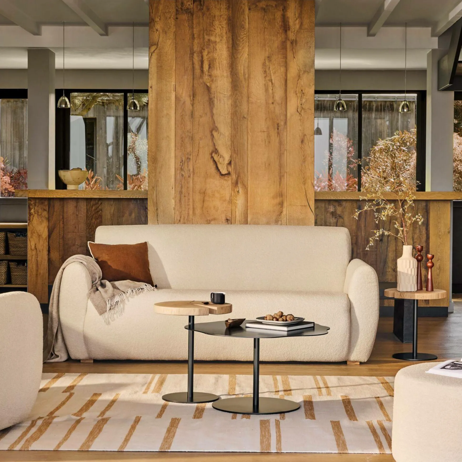 Canapé bouclette Ome - Lin - 3 places