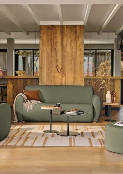 Canapé bouclette Ome - Vert Kaki - 2 places