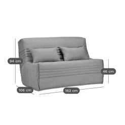 Canapé BZ tissu matelas 15 cm Guidel - Sable - 160 x 200 cm