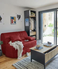 Canapé BZ tissu matelas 15 cm Genay - Griotte