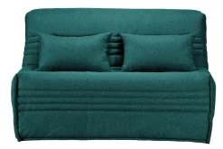 Canapé BZ tissu matelas 15 cm Guidel - Bleu Canard - 160 x 200 cm