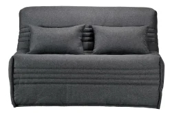 Canapé BZ tissu matelas 15 cm Guidel - Gris Foncé - 160 x 200 cm