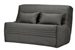 Canapé BZ tissu matelas 15 cm Guidel - Gris Foncé - 160 x 200 cm