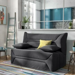 Canapé BZ tissu matelas 12 cm Garance - Gris Foncé