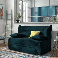 Canapé BZ tissu matelas 12 cm Garance - Bleu Marine