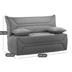 Canapé BZ tissu matelas 12 cm Garance - Bleu Marine