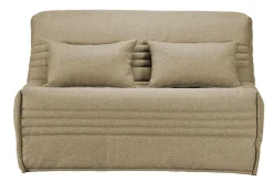 Canapé BZ tissu matelas 15 cm Guidel - Sable - 140 x 200 cm