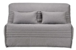 Canapé BZ tissu matelas 15 cm Guidel - Gris Clair - 140 x 200 cm