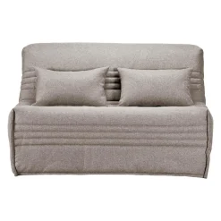 Canapé BZ tissu matelas 15 cm Guidel - Taupe - 140 x 200 cm