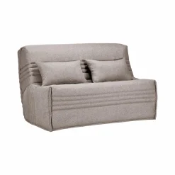 Canapé BZ tissu matelas 15 cm Guidel - Taupe - 140 x 200 cm