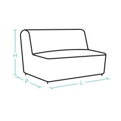 Canapé BZ tissu matelas 15 cm Guidel - Taupe - 140 x 200 cm