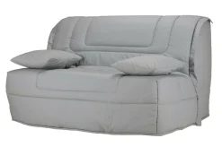 Canapé BZ tissu matelas Bultex 12 cm Gabriel - Gris - 140 x 190 cm