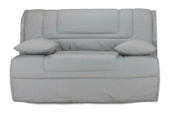 Canapé BZ tissu matelas Bultex 12 cm Gabriel - Gris - 140 x 190 cm