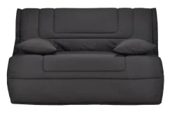 Canapé BZ tissu matelas Bultex 12 cm Gabriel - Anthracite - 140 x 190 cm