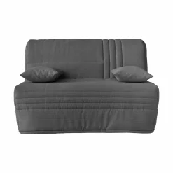 Canapé BZ velours côtelé matelas 15 cm Gaélia - Anthracite