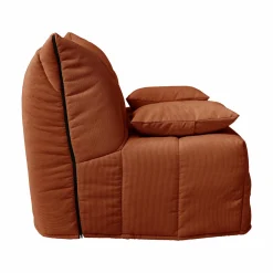 Canapé BZ velours côtelé matelas 12 cm Gaston - Rouille