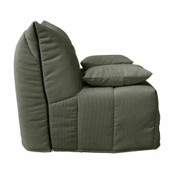 Canapé BZ velours côtelé matelas 12 cm Gaston - Vert Kaki