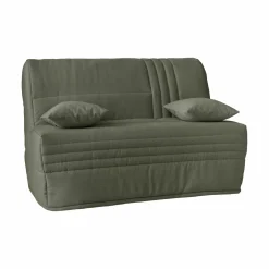 Canapé BZ velours côtelé matelas 15 cm Gaélia - Vert Kaki