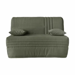 Canapé BZ velours côtelé matelas 15 cm Gaélia - Vert Kaki