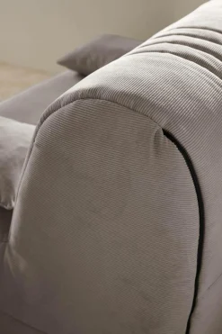 Canapé BZ velours côtelé matelas 15 cm Gaélia - Grège