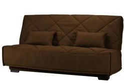 Canapé clic-clac tissu matelas Bultex 15 cm Gina - Ebène