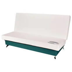 Canapé clic-clac tissu matelas Bultex 14 cm Gipsy - Bleu Canard