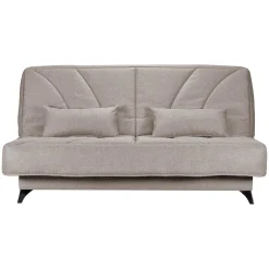 Canapé clic-clac tissu matelas Bultex 14 cm Gipsy - Taupe